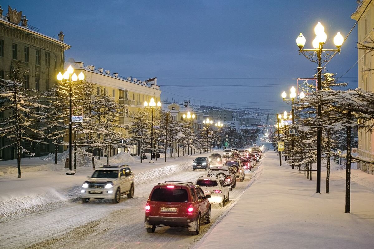 Улицы зимнего Магадана. Фото взято из открытых источников.