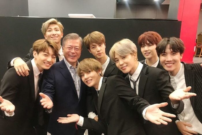 BTS  и президент ЮК Мун Дже Ин 