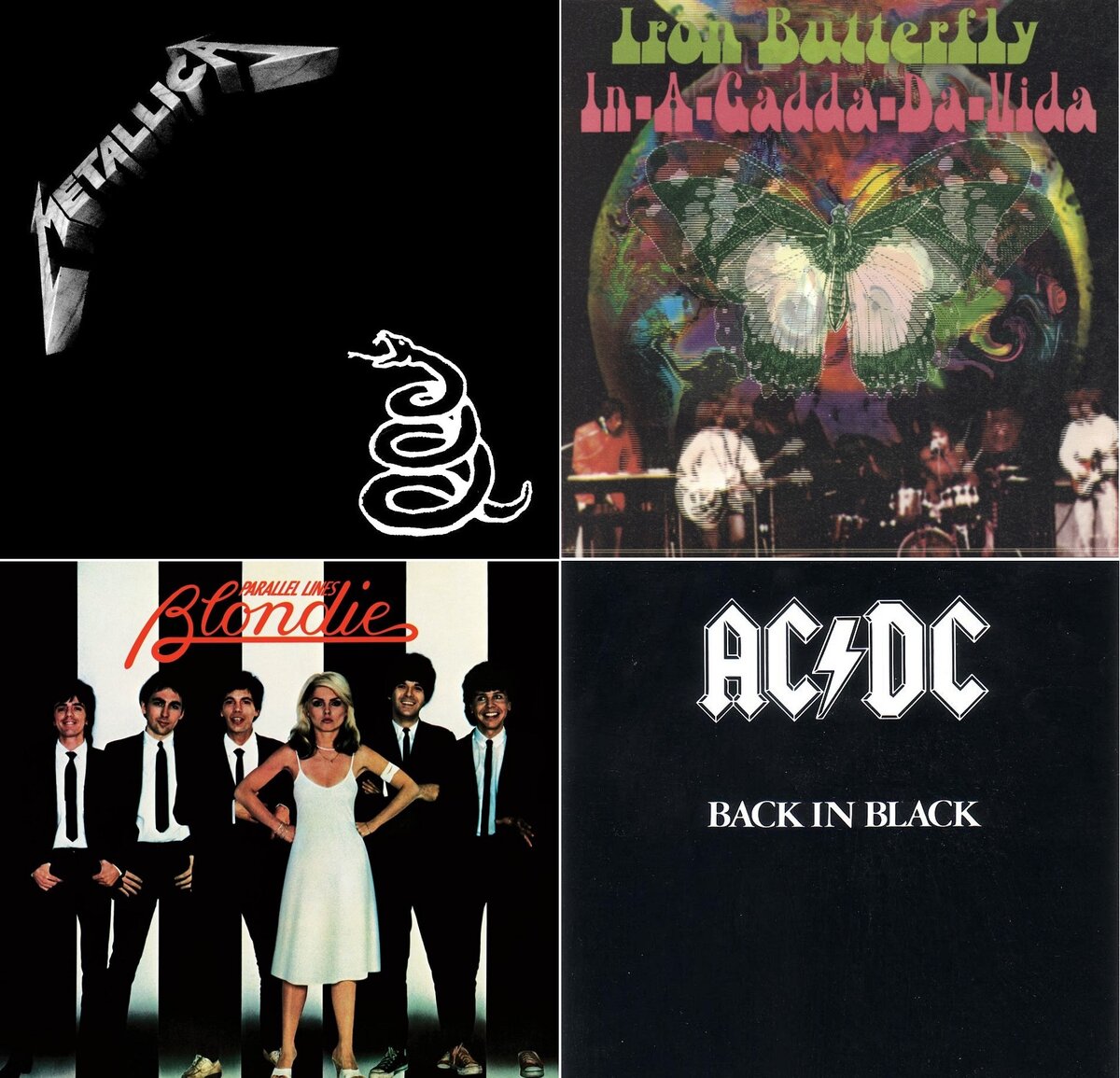 Metallica, In-A-Gadda-Da-Vida, Back in Black, Parallel Lines