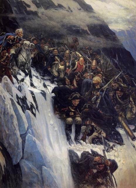 Суриков В.И. "Переход Суворова через Альпы в 1799 году".