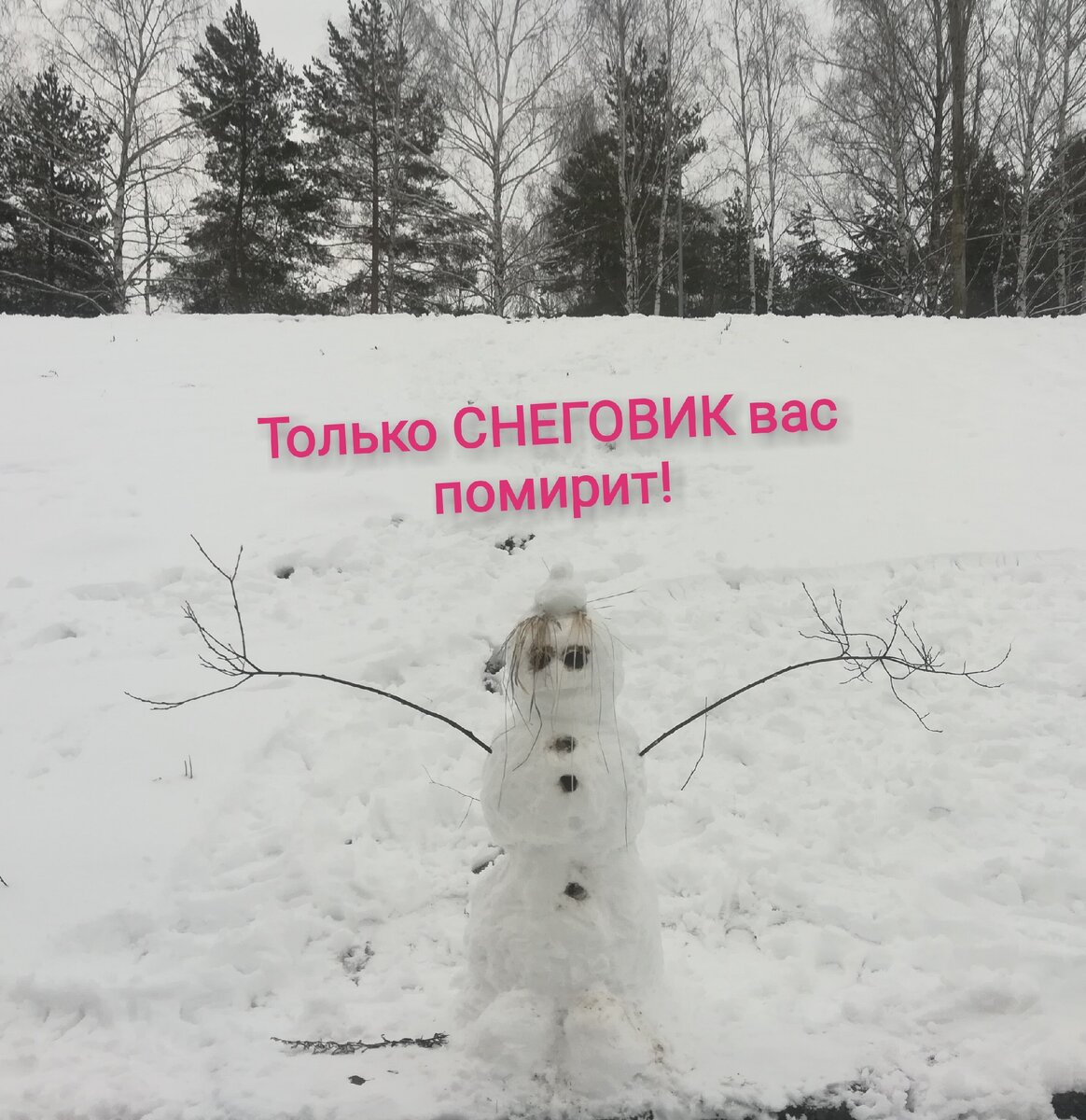 Вот Он... Вернее Она.. Короче снеговик..😀