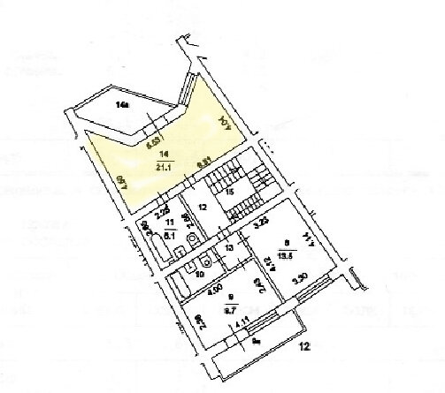 Планировка второго этажа таунхауса.