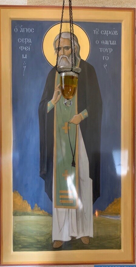 Кипрская икона прп. Серафима Саровского в храме на Кипре