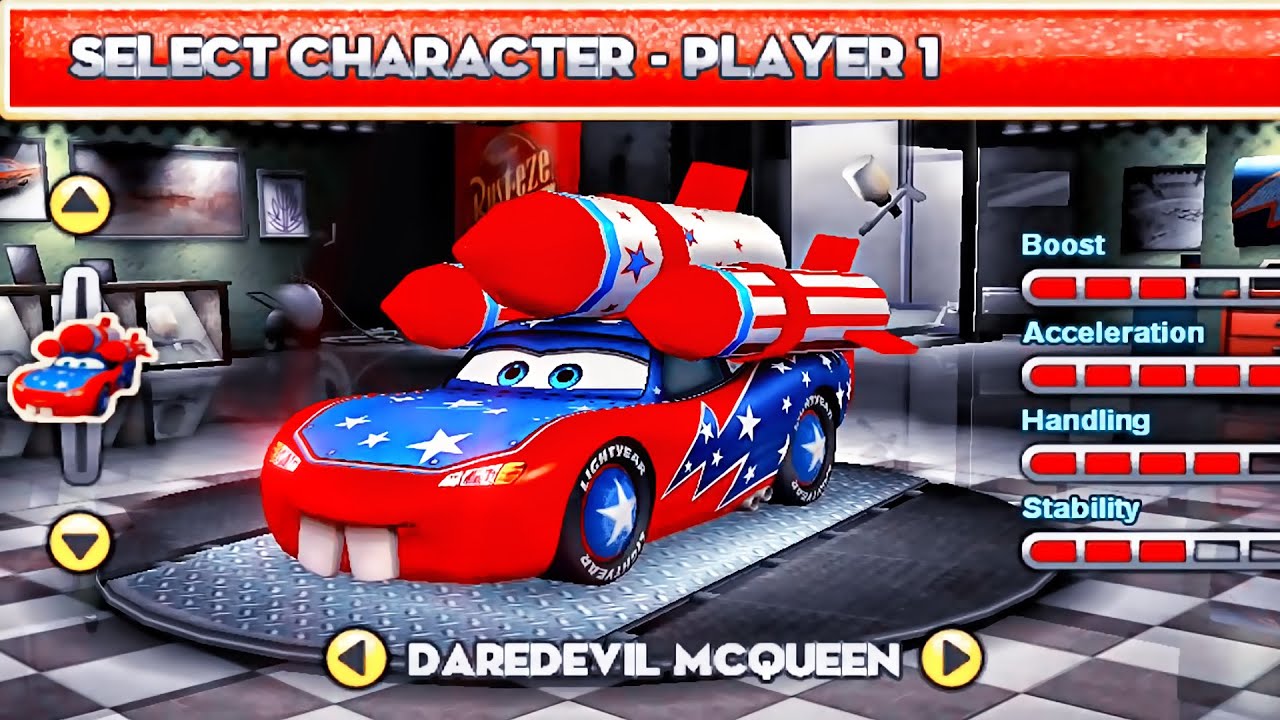 Cars Mater National Championship - Cars: TOON DELUXE DAREDEVIL Lightning  Mcqueen Game