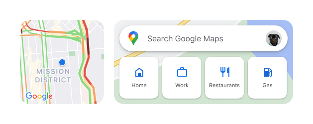 Карты Google в виде виджета.