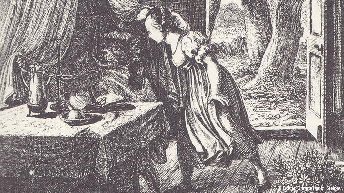 В иллюстрациях Людвига Гримма к детскому изданию сказок своих старших братьев на столе бабушки Красной Шапочки появилась «Библия».