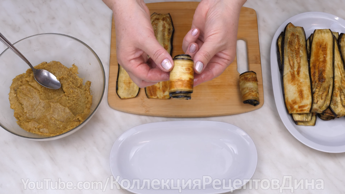 🍆Рулетики из баклажанов с орехово-чесночной начинкой по-грузински! Вкусная  пикантная закуска из баклажанов! | Дина, Коллекция Рецептов | Дзен