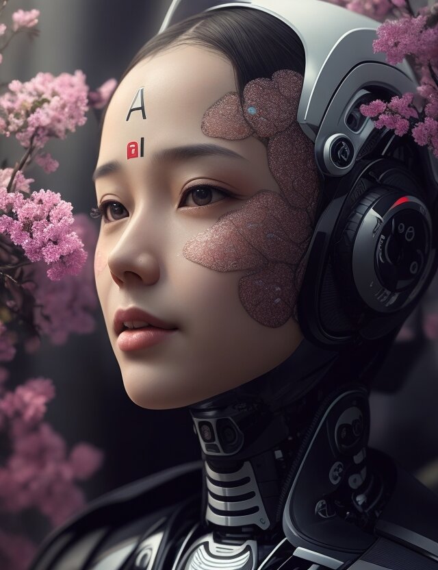 Представление нейросети Леонардо как должен выглядеть киборг ИИ