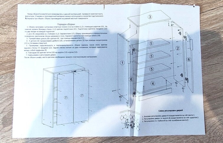 Шкаф купе уют 3 схема сборки