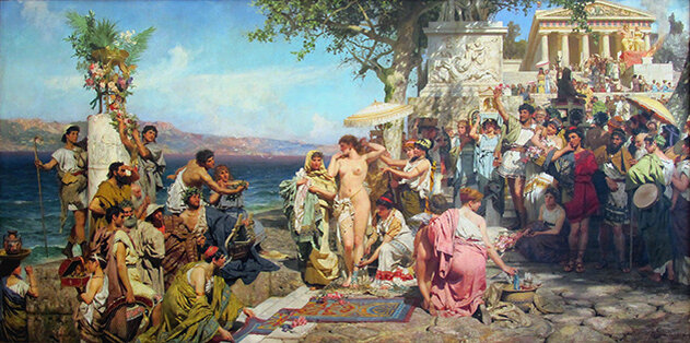 Генрих Семирадский. «Фрина на празднике Посейдона в Элевсине». 1889. Государственный Русский музей