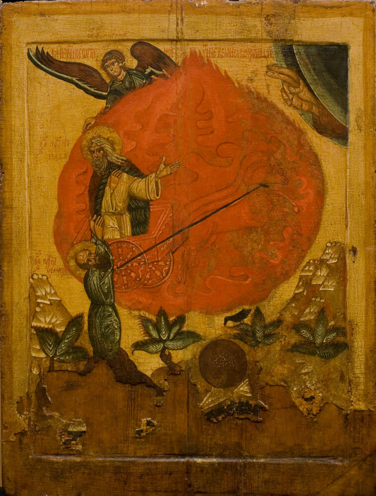 Икона «Огненное схождение пророка Илии»