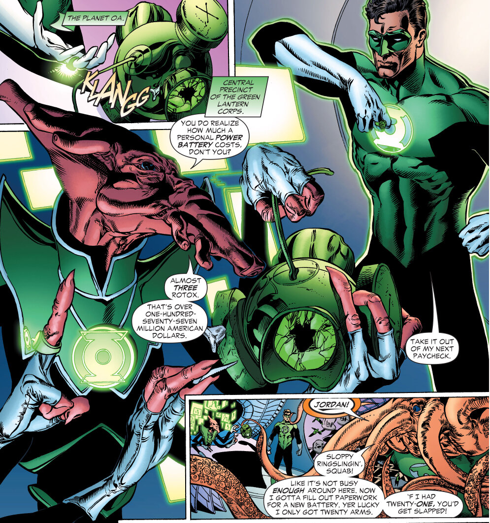  Салакк (Salakk)- ветеран корпуса Зеленых Фонарей (Green Lantern Corps), участвующий во многих миссиях по спасению вселенной и отдавшийся службе в корпусе продолжительную часть жизни.-2