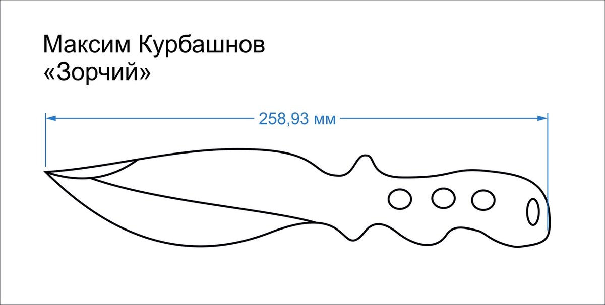 Нож кунай из дерева чертеж