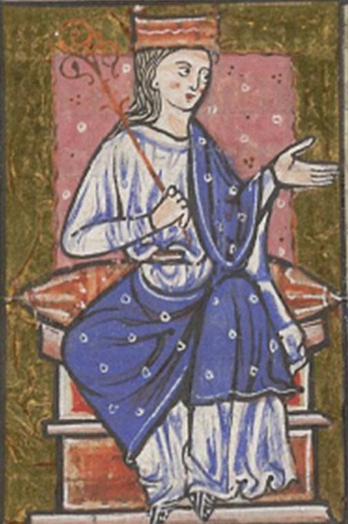 Изображение Этельфледы в летописи аббатства Абингдон (Public Domain/ wikimedia.org)