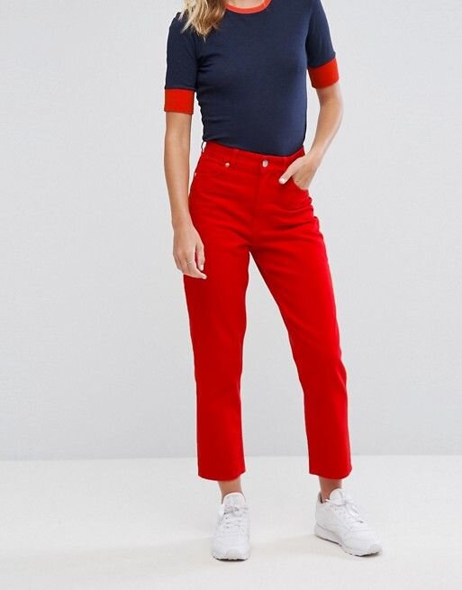 Красные джинсы женские с чем носить фото: С чем носить красные джинсы