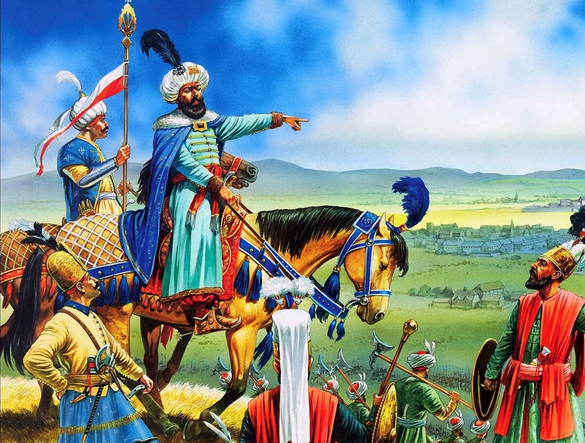 Турецкий командующий с войском в XVII веке. Иллюстратор: Peter Dennis