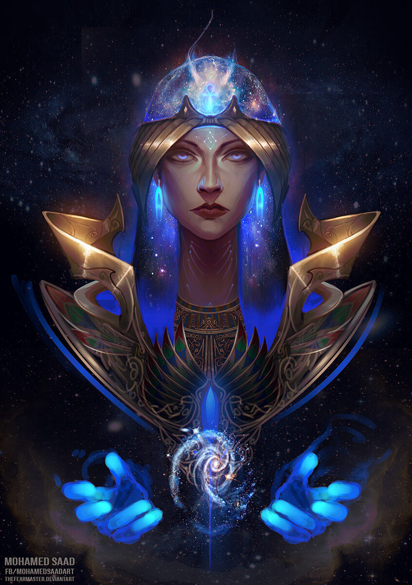 Автор: mohamed saad / thefearmaster (https://www.deviantart.com/thefearmaster/art/Nut-Goddess-of-the-sky-800021236)