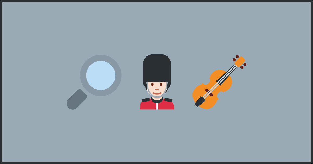 В этом ряду эмодзи могла бы быть курительная трубка, ну или шляпа охотника за оленями