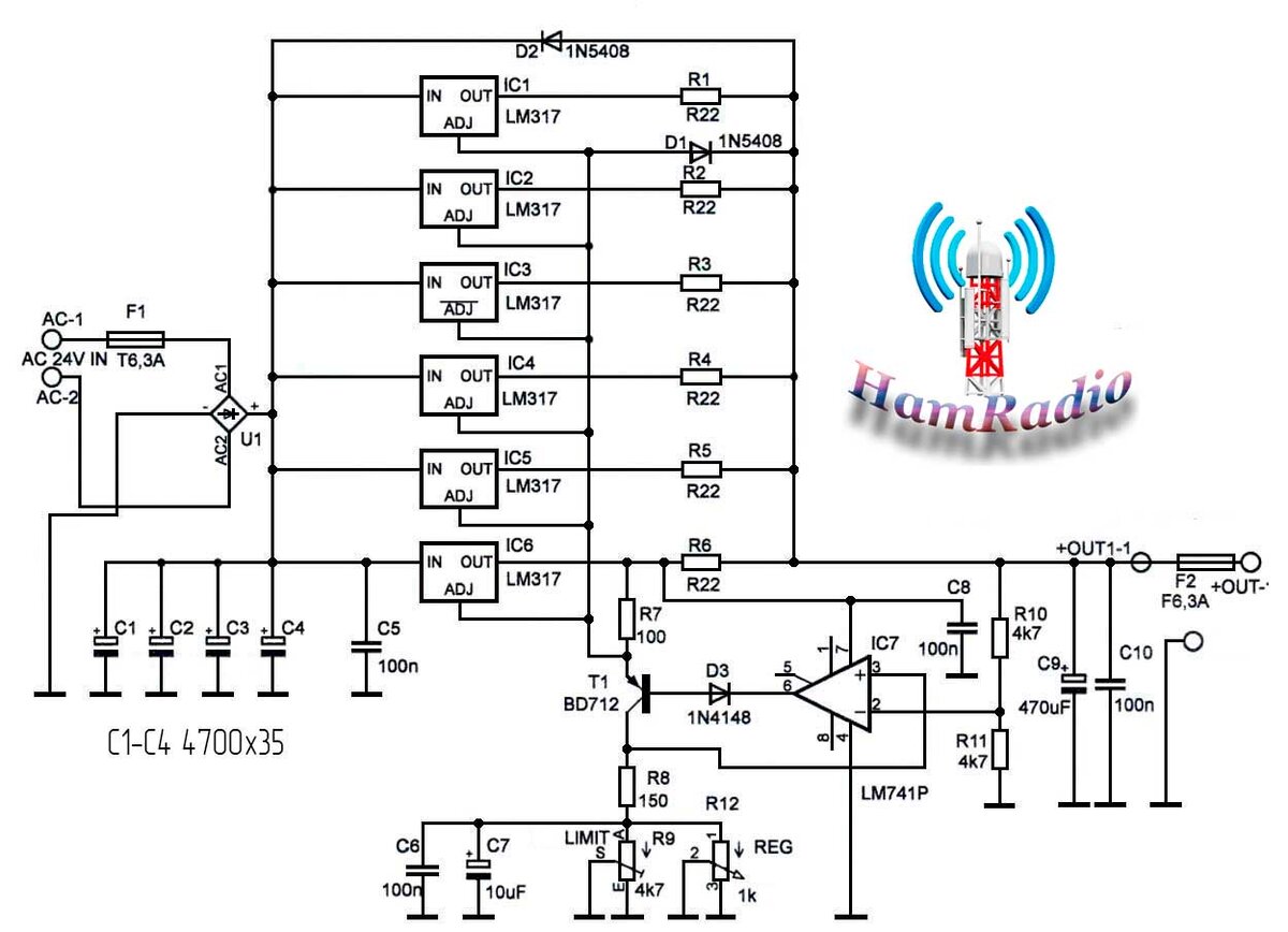 Lm317hvt схема подключения