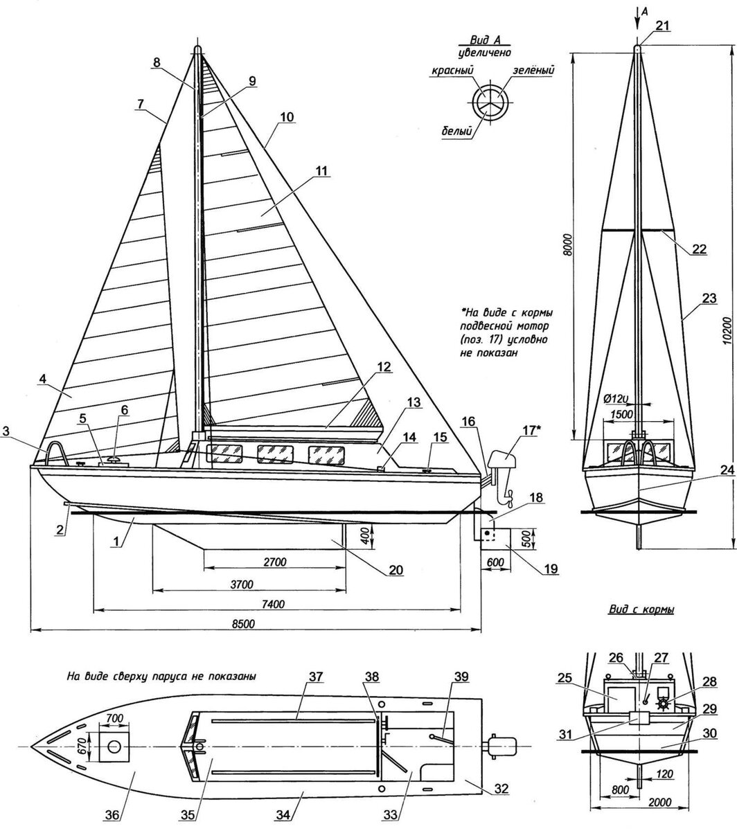 Крейсерская яхта чертежи