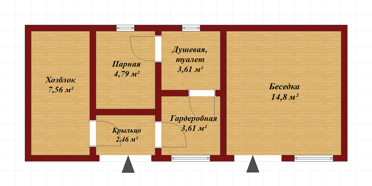 Проекты бани совмещенной с хозблоком под одной крышей: брус, сруб или оцилиндровка