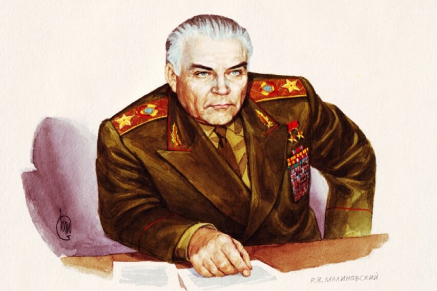 Маршал СССР Р.Я.Малиновский. Удивительно, но свою первую Золотую Звезду Героя от получил за Победу над Японией (указ от 8 сентября 1945г.) Именно его войска вступили в Порт-Артур 22 августа 1945г.