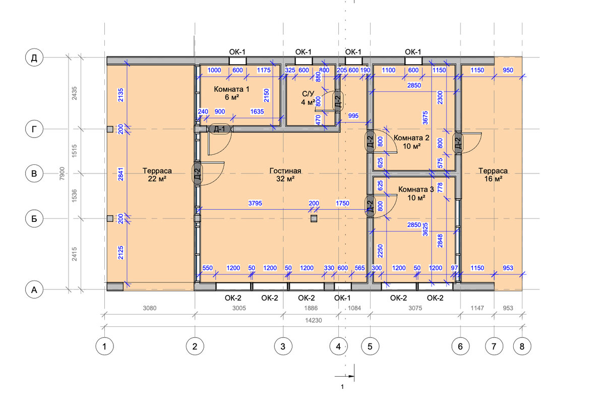 проект аналог ДубльДом 65м2