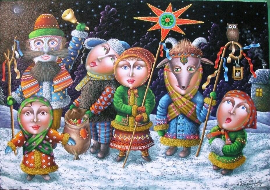 Особенно этим любили заниматься молодые люди, которые ходили от дома к дому, устраивая шоу людям, распевая колядки "колядки" и получая взамен конфеты или монеты. Фото: Culture.ru 