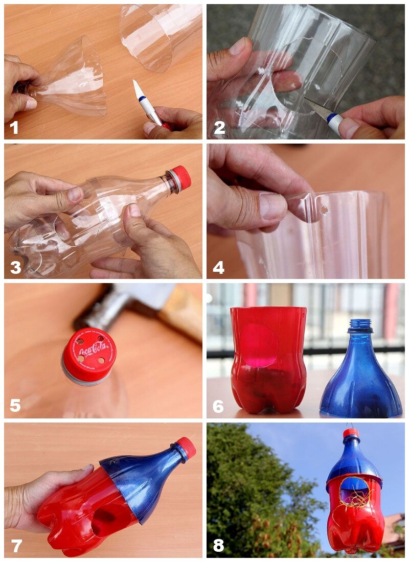 Кормушка для птиц из пластиковой бутылки своими руками пошагово (51 фото)