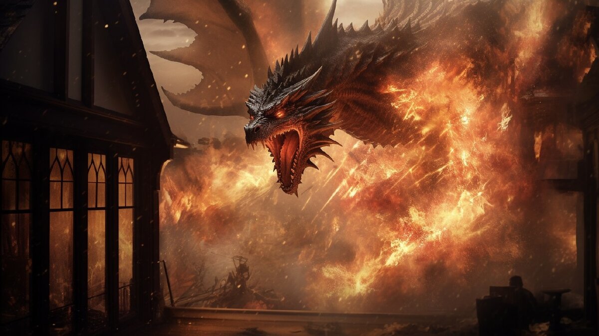 Дракон и дом - так видит нейросеть