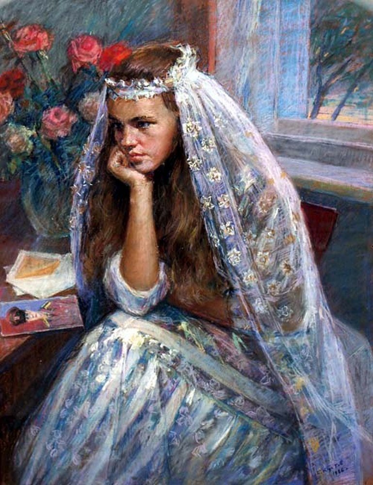 Запоздалое письмо. Художник Борис Петрович Кустов 1986 год