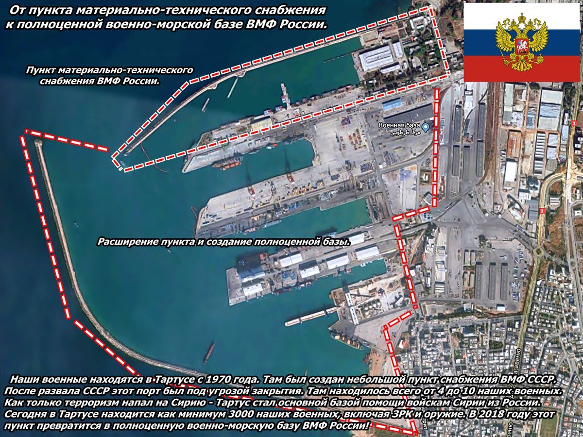 Военно-морская база в городе Тартус - Сирия