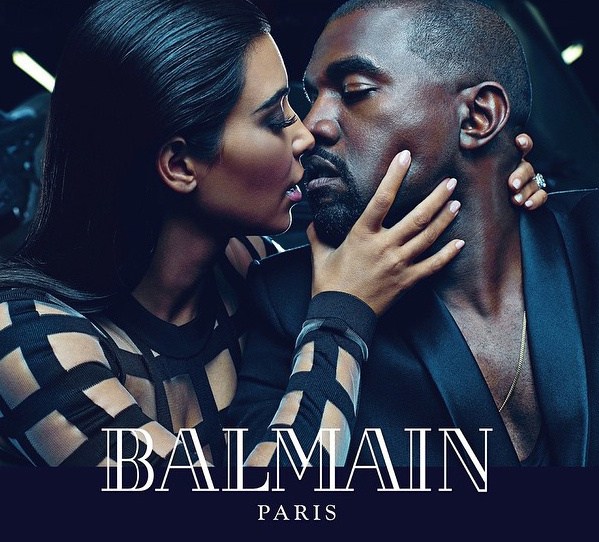 Ким со своим мужем в рекламной кампании Balmain