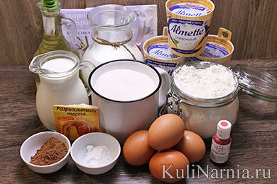 Ингредиенты в расчете на форму диаметром 20-22 см: