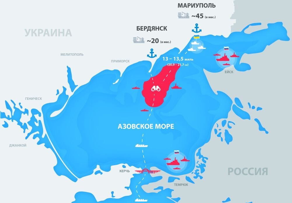 Карта границ азовского моря