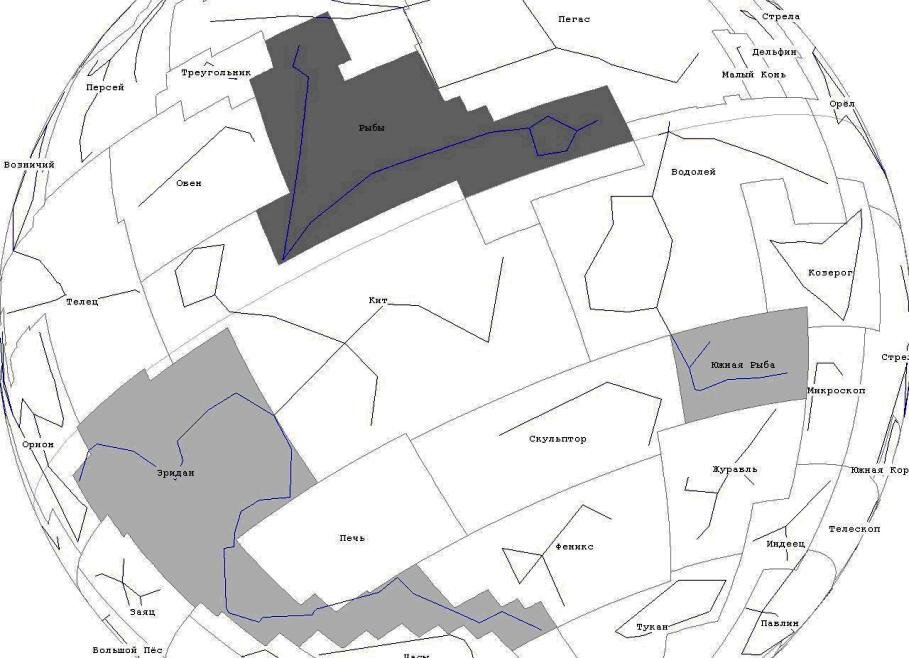 "Водные" созвездия рядом с Рыбами