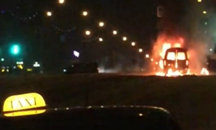                                                Взрыв маршрутки в Магнитогорске, скриншот видео «ВКонтакте»