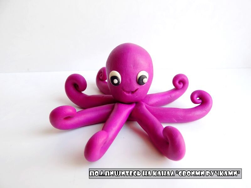 поделка осьминог. лепка осьминога из пластилина. как сделать осьминога из пластилина. морские животные из пластилина. лепим осьминога из пластилина.