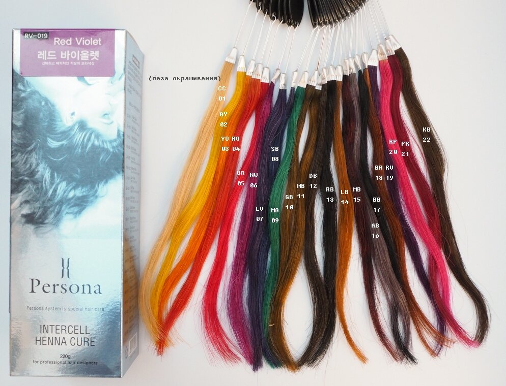 Пример №2 Окрашивание краской Persona Henna Cure на жёлтую базу. База -прядь под номером CC01. Для наглядности сравните цвета на этом фото и предыдущем.