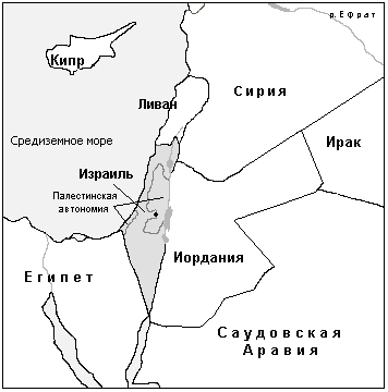 Современная карта Израиля