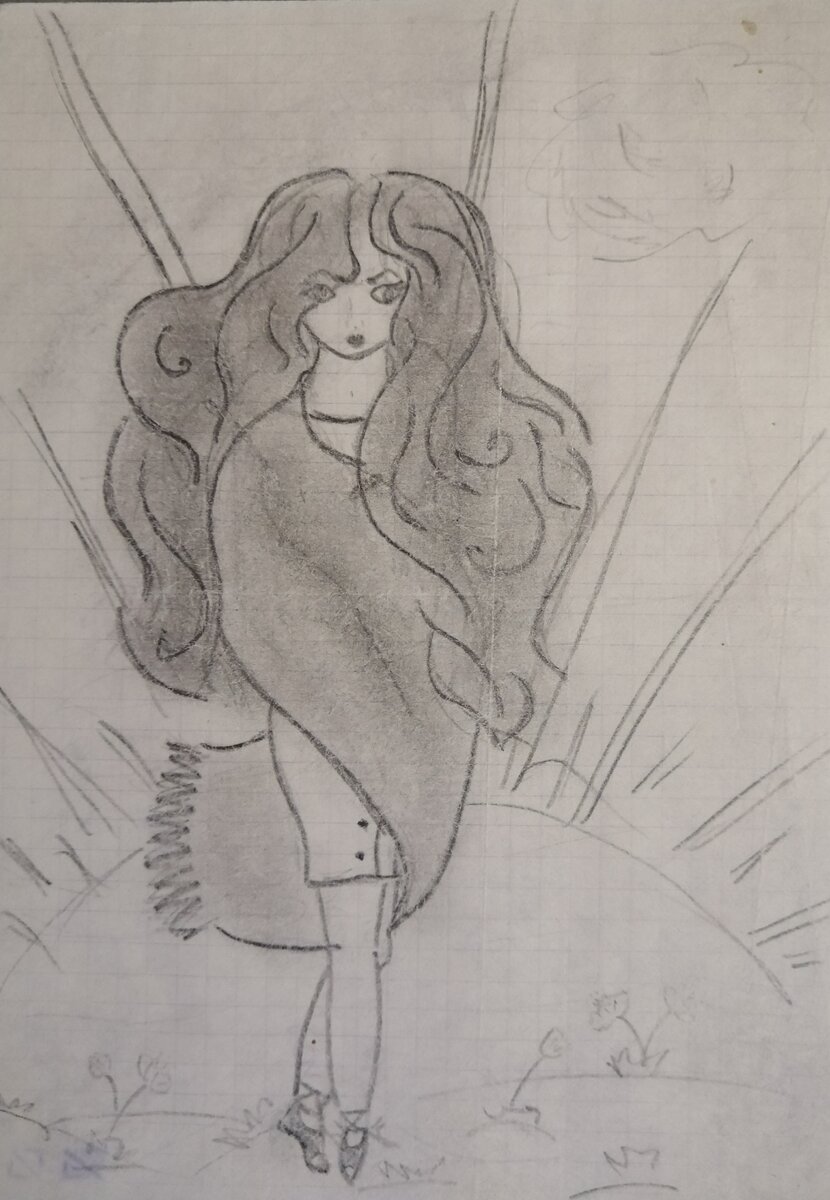 Мой рисунок, 7 класс. Боже, я так сейчас не нарисую!))) 