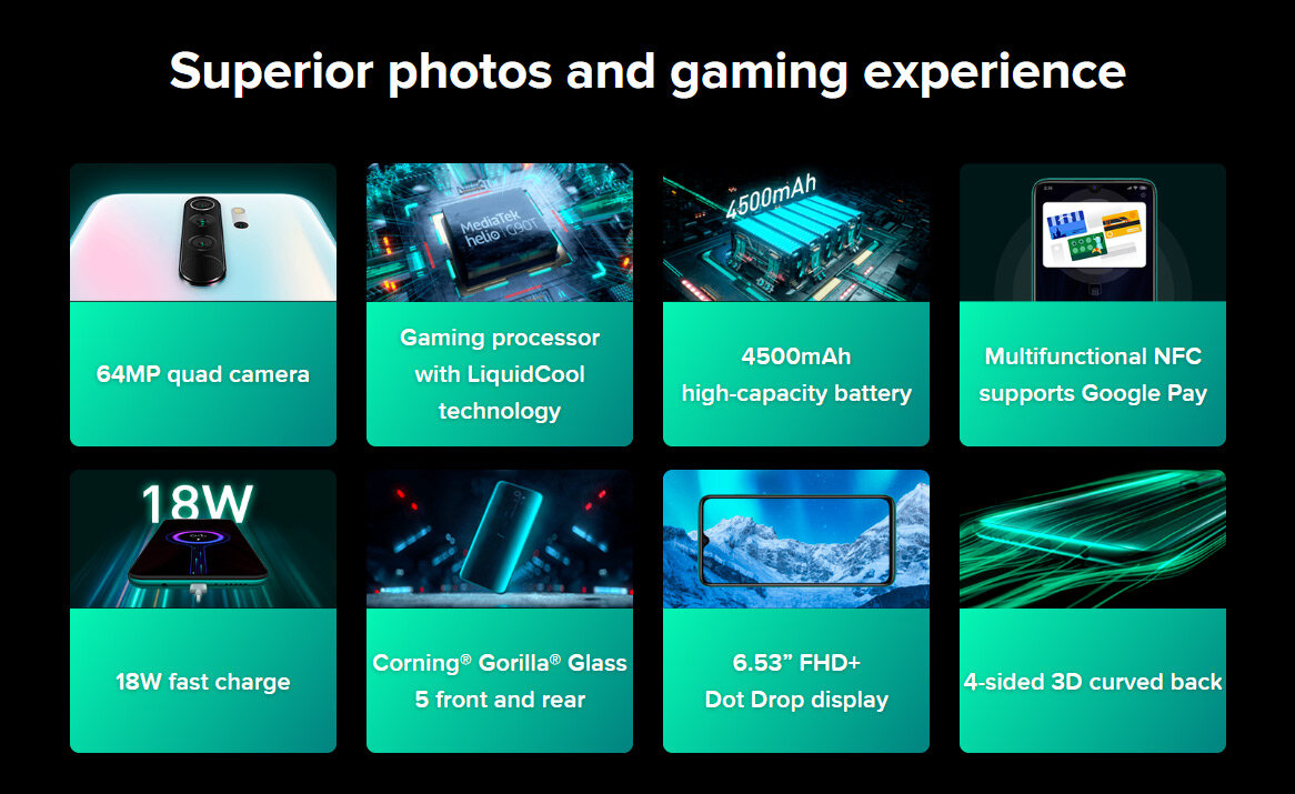 Краткие характеристики Redmi note 8 pro