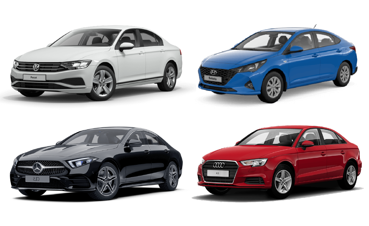 Разные легковые автомобили с сайта СберЛизинга