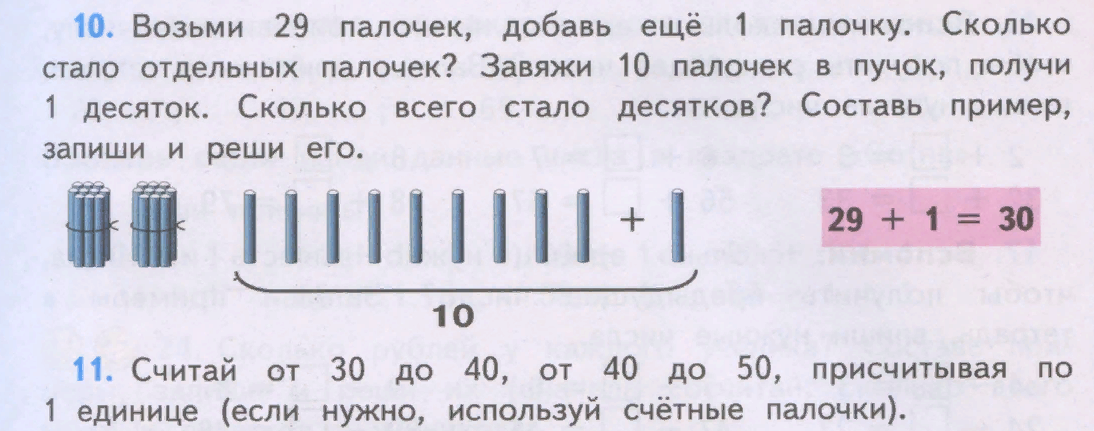 Числа от 21 до 100 первый урок технологическая карта