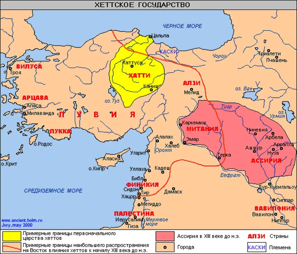 Хеттская империя карта