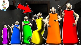 Rainbow Granny (red, orange, yellow, green, blue) ★ funny horror animations granny parody