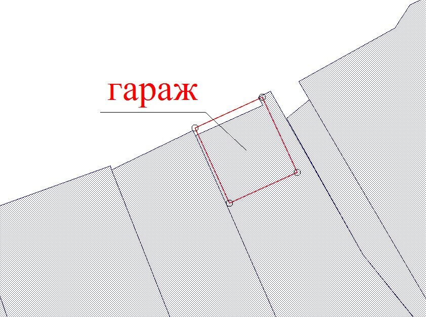 Координаты гаража выходят за координаты участка, внесенного в ЕГРН. Источник: КАДАСТР ПЛЮС