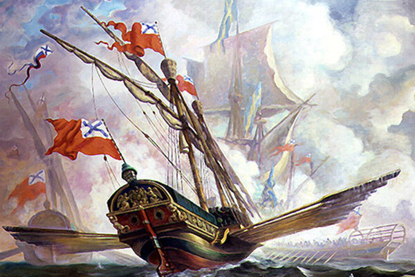 Гангутский бой. Художник Рудольф Яхнин. museum.navy.ru