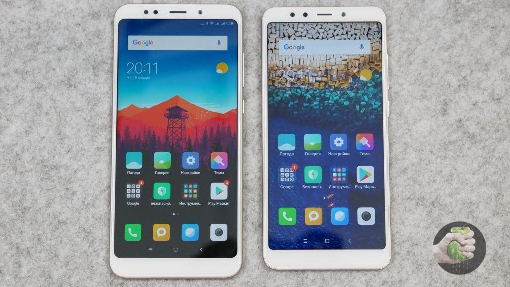Xiaomi Redmi 5 Plus слева, а справа Xiaomi Redmi 5.