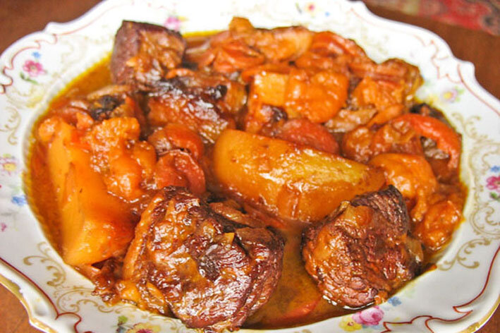 Цимес с кусочками говядины